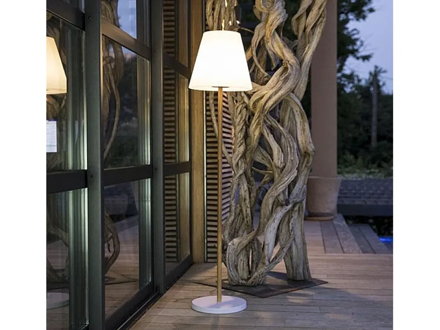 Lumisky Iluminación Exterior^farola solar H150CM WOOD Beige