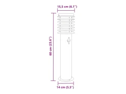 Best Helloshop26 Farolas y sensores para exterior 3 piezas acero inoxidable negro 02_0042574 Gris