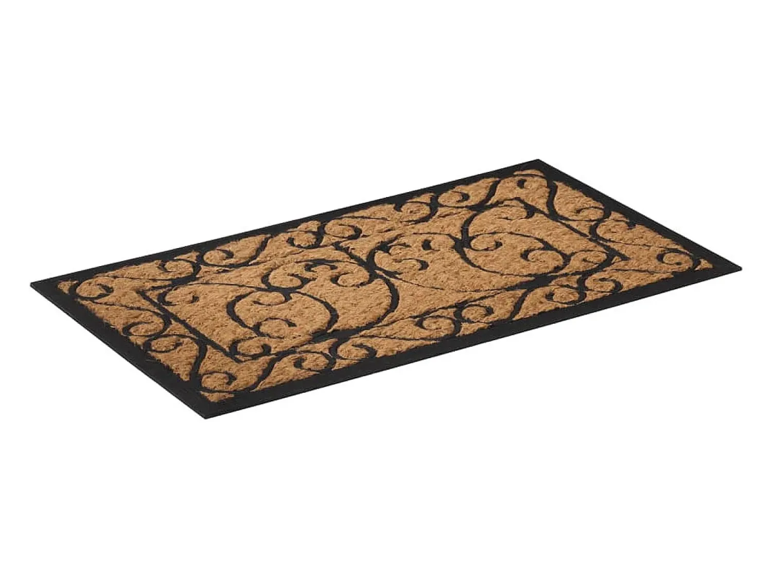 Felpudo^Felpudo rectangular de goma y fibra de coco 45x75 cm ES167329 Marru00f3n