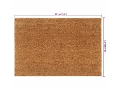 Felpudo semicircular de fibra de coco natural 60x90 cm ES499734