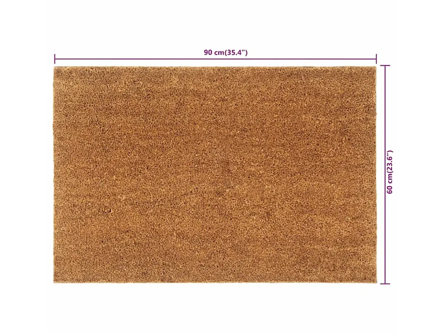 Felpudo semicircular de fibra de coco natural 60x90 cm ES499734