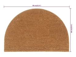Outlet Felpudo semicircular de fibra de coco natural 60x90 cm ES786191 Marru00f3n