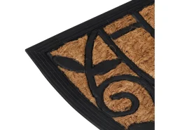 Outlet Felpudo semicircular de goma y fibra de coco 45x75 cm ES926673 Marru00f3n