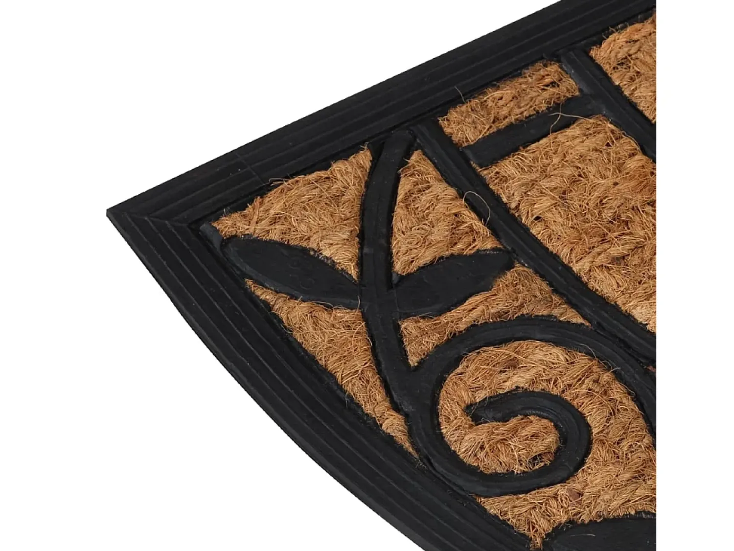 Outlet Felpudo semicircular de goma y fibra de coco 45x75 cm ES926673 Marru00f3n