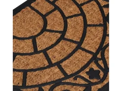 Outlet Felpudo semicircular de goma y fibra de coco 45x75 cm ES926673 Marru00f3n