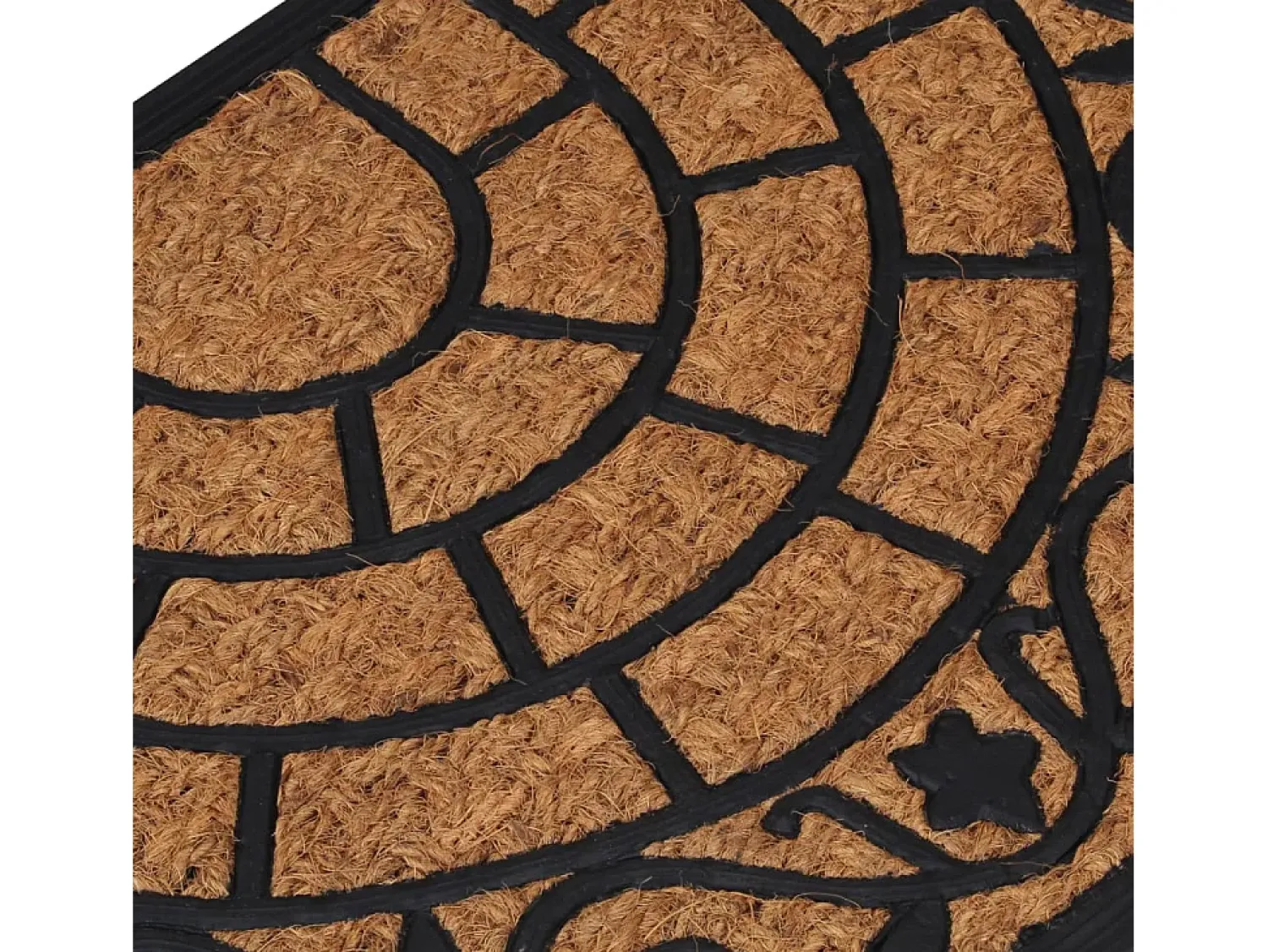 Outlet Felpudo semicircular de goma y fibra de coco 45x75 cm ES926673 Marru00f3n