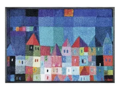 Hot Felpudo 50x75 tejido estampado fresco CASAS Azul