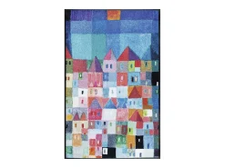 Hot Felpudo 50x75 tejido estampado fresco CASAS Azul