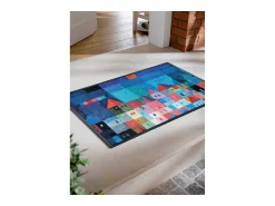 Hot Felpudo 50x75 tejido estampado fresco CASAS Azul