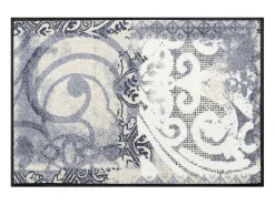 Sale Felpudo 50x75 tejido retro-vintage ARABESQUE estampado azul y Gris