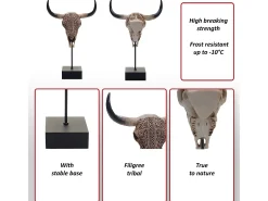 Figura decorativa de pie cráneo de vaca MCW-D30