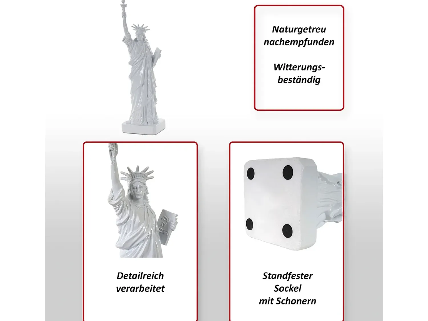 MCW Estatua^Figura decorativa Estatua de la Libertad Blanco