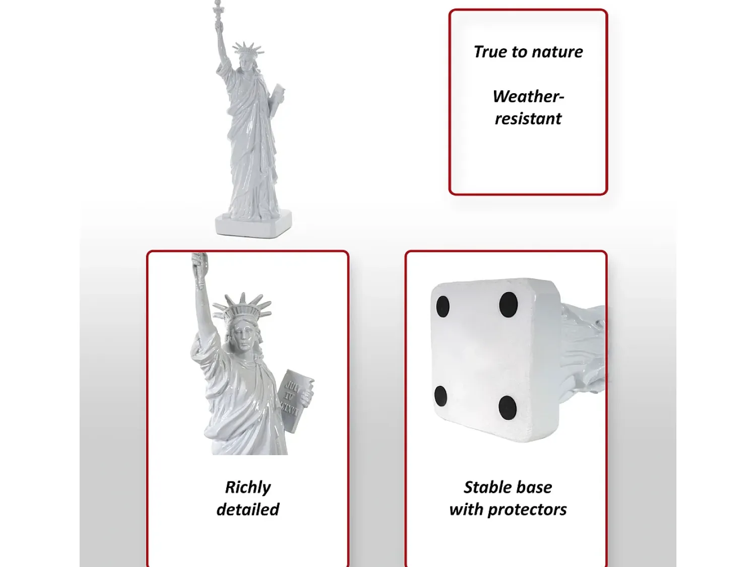 MCW Estatua^Figura decorativa Estatua de la Libertad Blanco