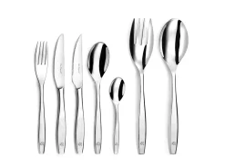 Lou Laguiole Cubierto^Figure Brillante - Cubertería de 62 piezas Plateado