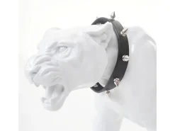 Clearance MCW Figurita decorativa pantera con collar, alto brillo con collar Blanco