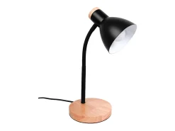 Flexo Argos Bel Air diseño nórdico negro/madera Ø15x42 cm