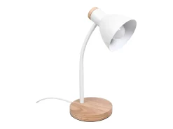 Flexo Argos Bel Air diseño nórdico blanco/madera Ø15x42 cm
