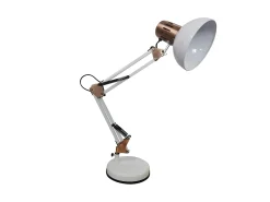 Flexo Articulable Blanco Con Detalles Cobre Rutilo