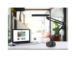 AKUNADECOR Lámpara De Mesa^Flexo Articulado Hematites Cromo Reg.intensidad Plateado