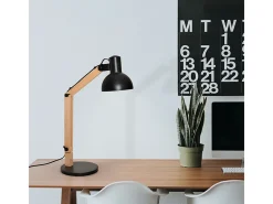 Flexo Darci Lumit 11W altura regulable negro/natural Ø35 cm