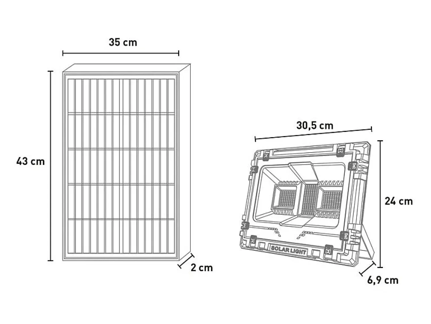 Foco con panel solar proyector LED Bluetooth Toscor L