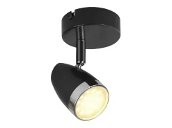 Best NETTLIFE Foco de techo LED , 1 bombilla moderna, 4 W, , blanco cálido, 3000 K, ajustable 350° Negro