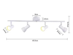 Foco de techo NETTLIFE de 4 llamas GU10, diseño moderno, de metal, para salón, pasillo