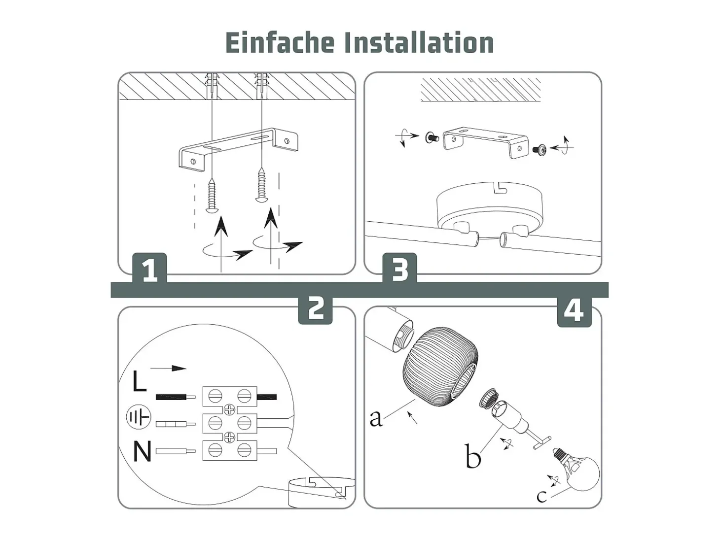 Foco de techo NETTLIFE E14 blanco de 4 bombillas para interior de cristal giratorio vintage para pasillo, habitación de hotel