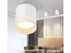 Foco LED de superficie Nettlife blanco - Foco de techo acrílico de 5 W, foco de superficie blanco cálido con GX53 3000K, foco de techo de superficie