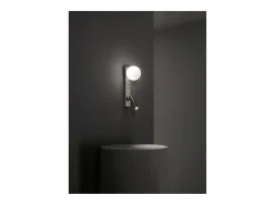 Aplique Para Pared^Fog - Aplique de pared con USB y USB-C, LED 3W + G9, Esfera blanca, 3000K, Cuerpo orientable, Difusor de cristal - Perenz - Gris Amarillo
