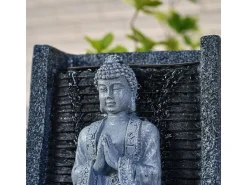 Zen Light Estatua^Fuente de Buda en la Meditación del Nirvana Gris