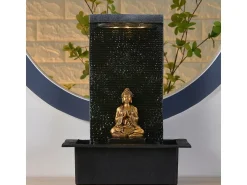 Sunchine Estatua^Fuente de resina de Buda Zenitude Negro