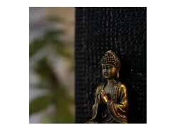 Sunchine Estatua^Fuente de resina de Buda Zenitude Negro