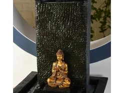 Sunchine Estatua^Fuente de resina de Buda Zenitude Negro