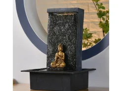 Sunchine Estatua^Fuente de resina de Buda Zenitude Negro