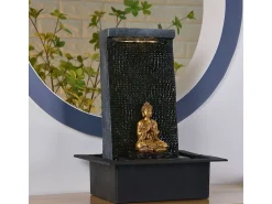 Sunchine Estatua^Fuente de resina de Buda Zenitude Negro