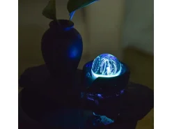 New Zen Arôme Fuente de resina de interior con LED de sílice Negro