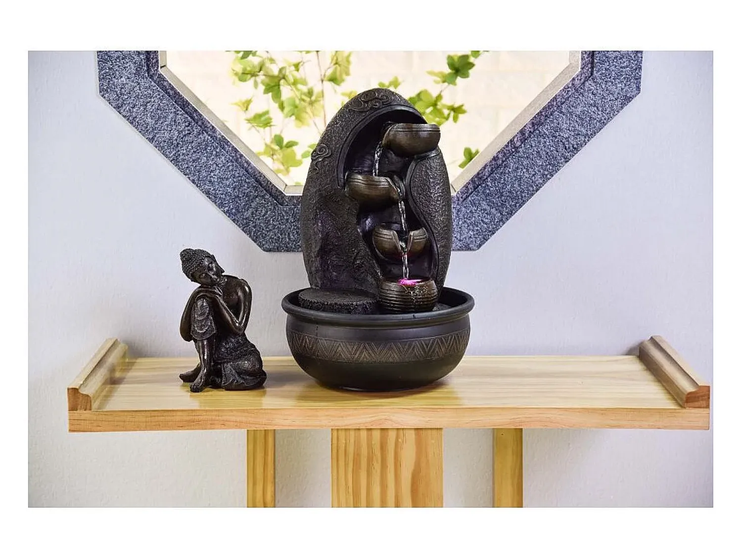Clearance Zen Light Fuente LED de interior del Buda de Krishna Negro
