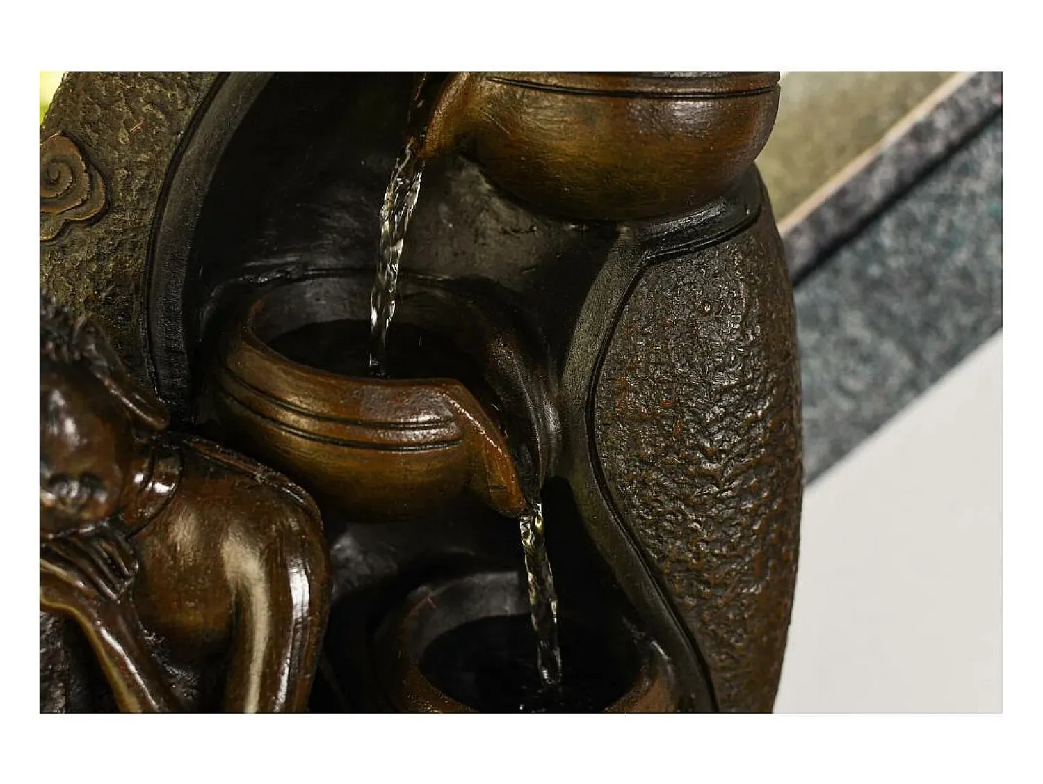 Clearance Zen Light Fuente LED de interior del Buda de Krishna Negro