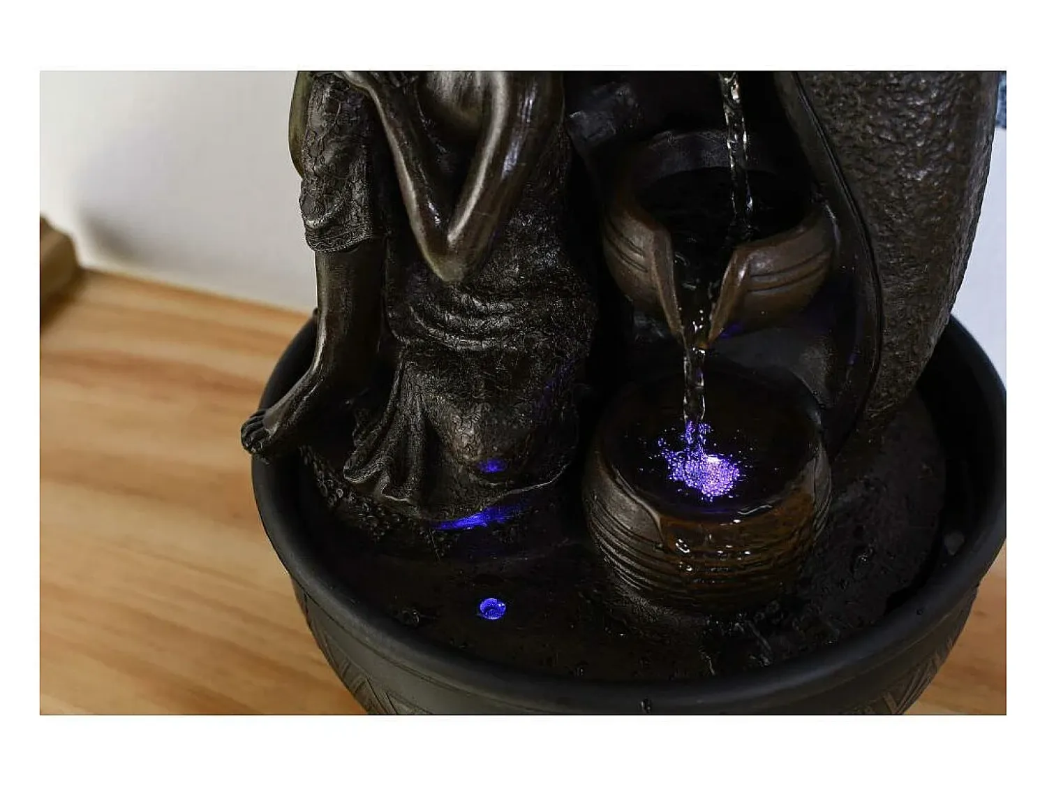 Clearance Zen Light Fuente LED de interior del Buda de Krishna Negro