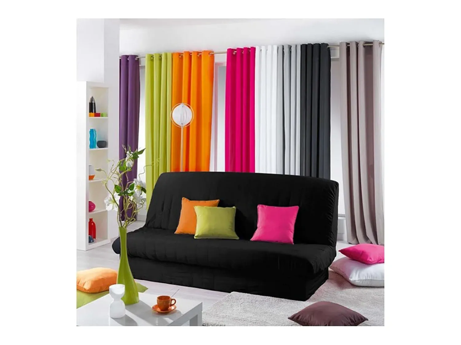 Douceur d'intérieur Ropa De Casa^Funda acolchada para clic-clac 140 x 200 cm Negro
