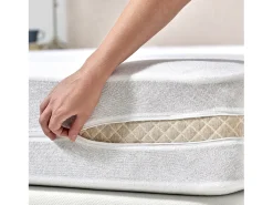 Outlet PIKOLIN Funda Colchón Rizo con Aloe Vera Transpirable 135x200cm Home Blanco
