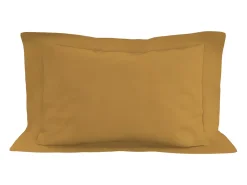 Funda de almohada de algodón 57 hilos 50x70 cm LISO mostaza