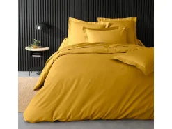 Online Promo Linge Funda de Almohada de Algodón Percal 85x185cm Curry Amarillo