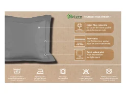 Clearance Soleil d'ocre Funda de almohada de algodón 50x75 cm PERCALE antracita Gris antracita