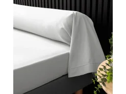 Funda de Almohada de Algodón Percal 85x185cm Blanco Certificado Oeko-Tex