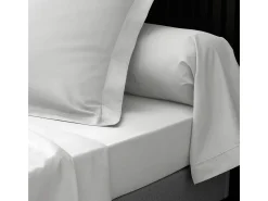 Funda de Almohada de Algodón Percal 85x185cm Blanco Certificado Oeko-Tex