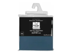 Clearance Douceur d'intérieur Funda de Almohada de Rulo Percalina 85x185 cm 100% Algodón Liso Acabado Punto de Ojales Azul