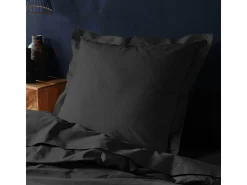 Promo Linge Funda de Almohada "Lina" 63x63cm 100% Algodón Certificado Oeko-Tex Negro