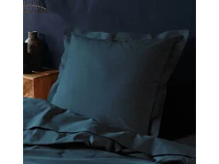 Promo Linge Ropa De Cama^Funda de Almohada "Lina" 63x63cm de Algodón 57 hilos/cm² Certificado Oeko-Tex Azul